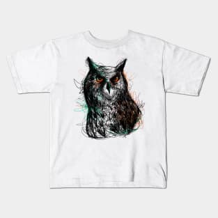 Glide Through The Dark Times - Owl Print Kids T-Shirt